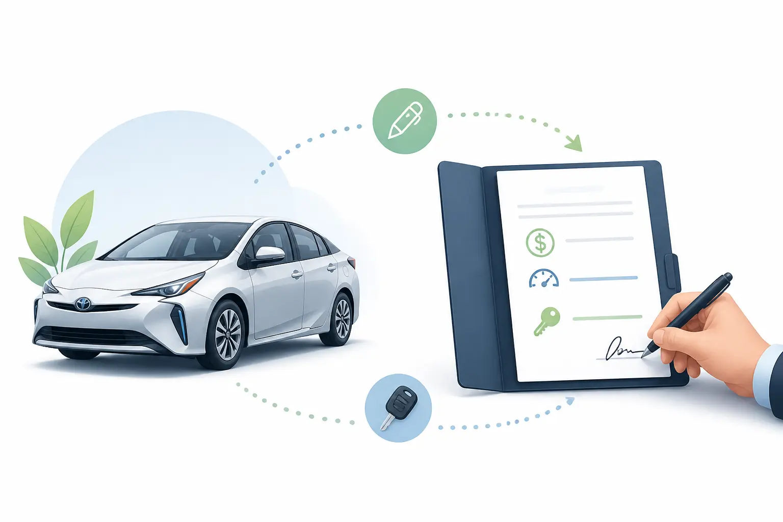 LOA hybride : contrat de location avec voiture hybride, mensualité, limite de kilométrage et restitution