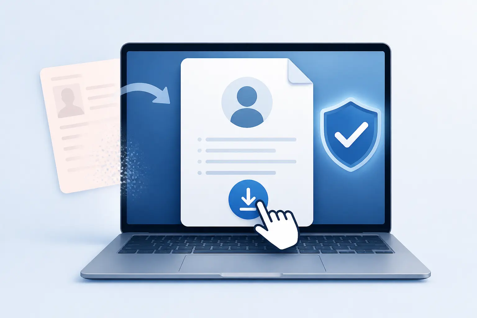 Relevé d'information restreint sur ordinateur, remplacé par un certificat numérique sécurisé avec bouclier.